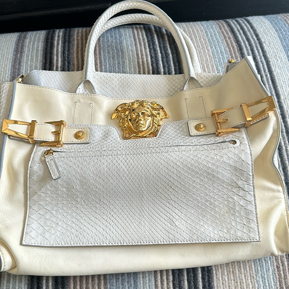 RARE  large snake skin VERSACE Medusa bag